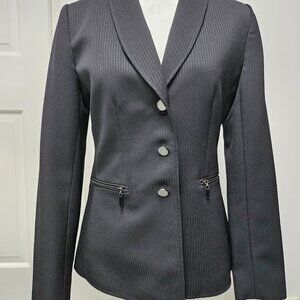 Tahari Straight Leg Pinstripe Pant Suit